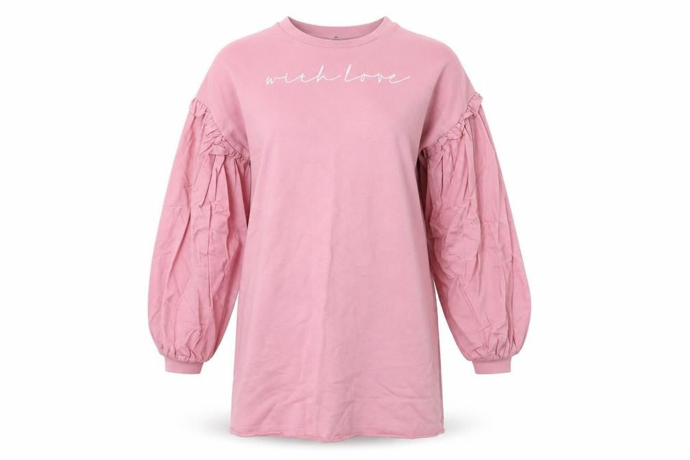 Lipsy London Womens Pink  Cotton Jumper Dress  Size 6  Round Neck