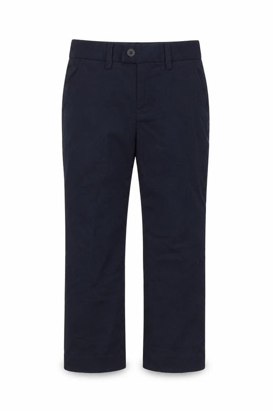 Front view of Next boys’ blue polyester dress pants trousers, size 5, years regular