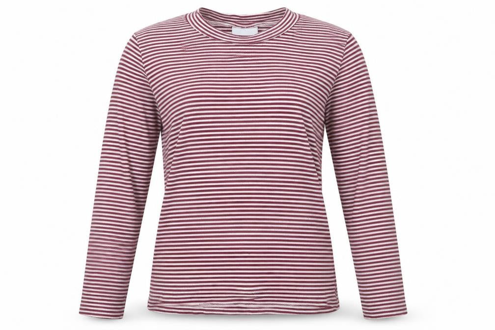 Matalan Girls Purple High Neck Striped Cotton Pullover Jumper Size 13 Years