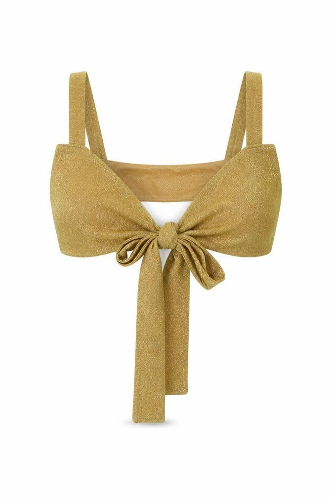 Mars The label Womens Gold  Polyester Cropped Tank Size 6 Sweetheart - Bralette