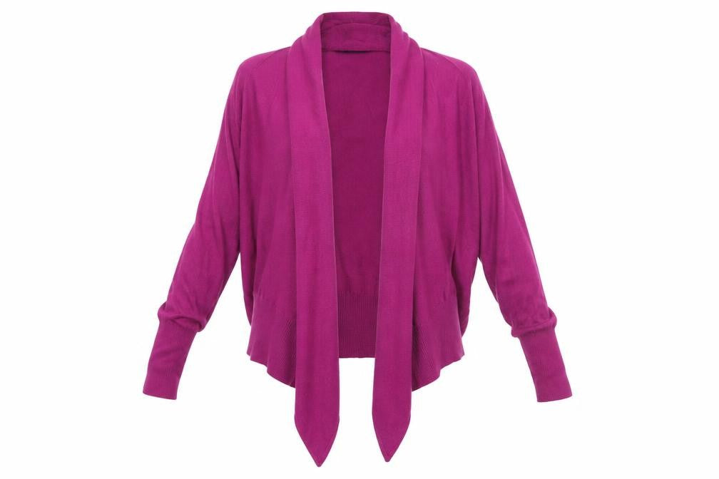 Dorothy Perkins Womens Purple V-Neck  Viscose Cardigan Jumper Size 12   - Waterfall Cardigan