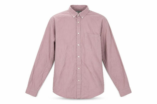 Front view of River Isalnd men’s pink cotton button-up, size S, collared