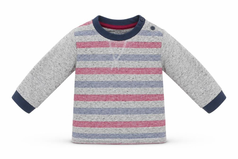 Front view of Matalan Baby Multicoloured Striped Cotton Basic Casual, size 3-6, Months Round Neck