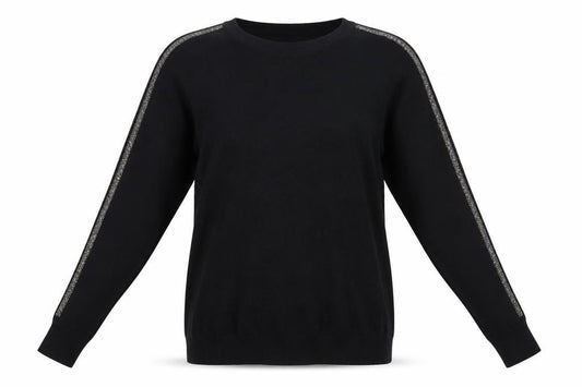 Front view of Primark women’s black round neck viscose jumper, size M