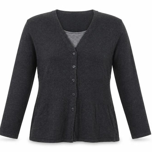 Autonomy Womens Grey Round Neck  Cotton Cardigan Jumper Size 12