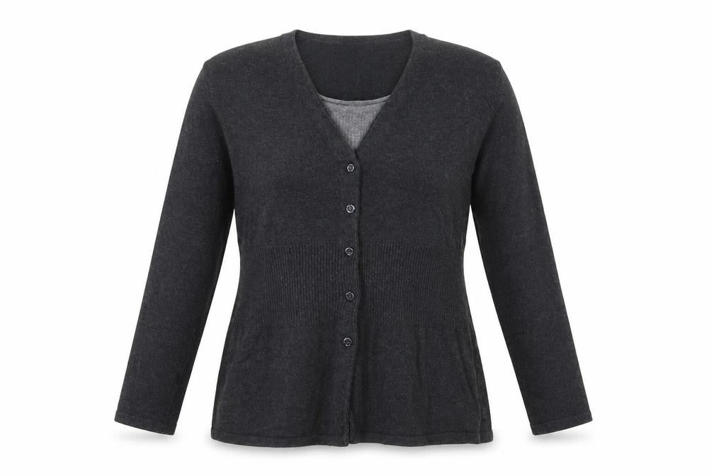 Autonomy Womens Grey Round Neck  Cotton Cardigan Jumper Size 12