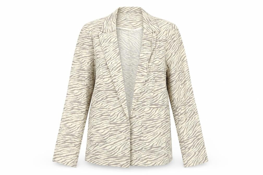 Front view of George women’s multicoloured animal print viscose jacket blazer, size UK 10