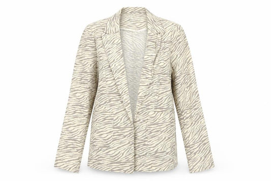 Front view of George women’s multicoloured animal print viscose jacket blazer, size UK 10