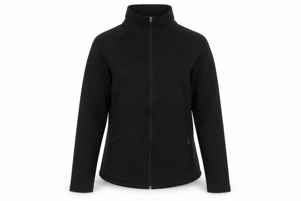 Front view of Primark women’s black polyester full zip sweatshirt, size XS