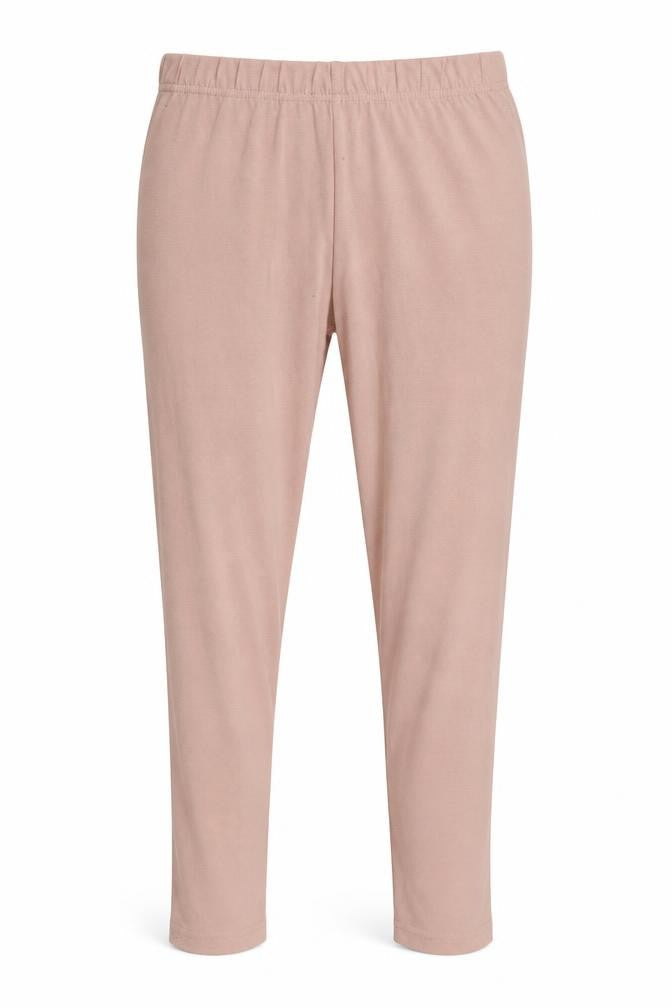 Front view of Missguided women’s pink polyester lounge pants, size UK 4