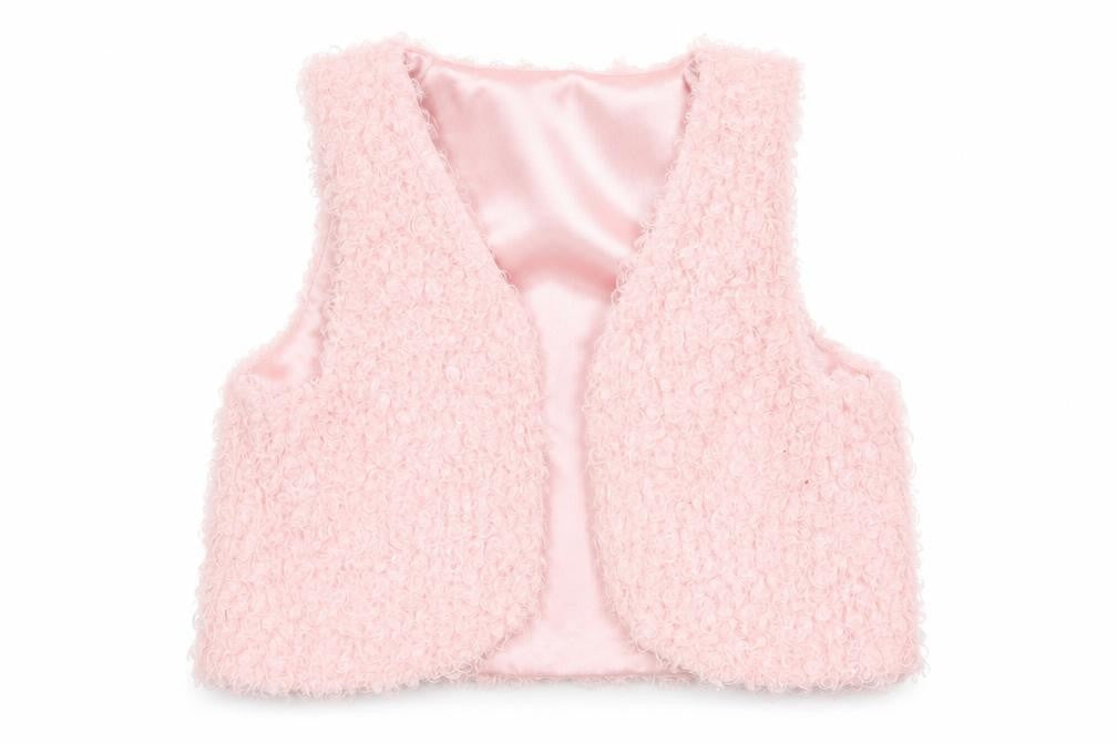 H&M Girls Pink   Gilet Waistcoat Size 12-13 Years   - Looped thread look Pale pink