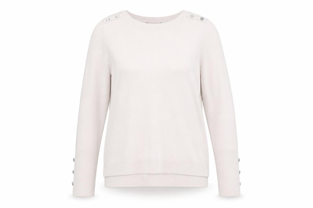 Front view of Primark women’s pink round neck acrylic jumper, size S