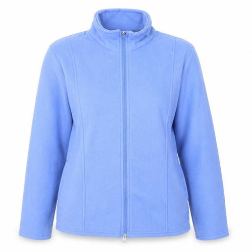 Anne de Lancay Womens Blue High Neck  Polyester Full Zip Jumper Size M