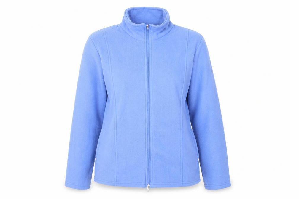 Anne de Lancay Womens Blue High Neck  Polyester Full Zip Jumper Size M