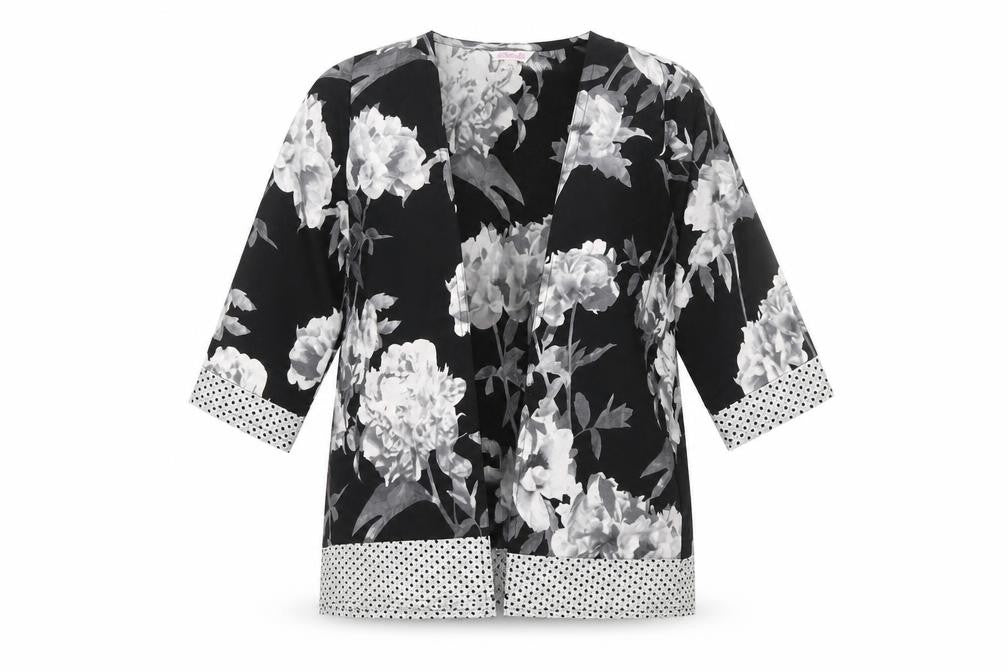 Miss Evie Girls Black V-Neck Floral Polyester Cardigan Jumper Size 11-12 Years