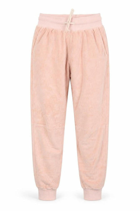 Front view of French Connection women’s pink cotton sweatpants, size UK 6, 26-inch leg regular