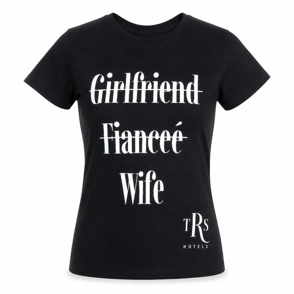 Preworn Womens Black  Cotton Basic T-Shirt Size M Round Neck - Wife