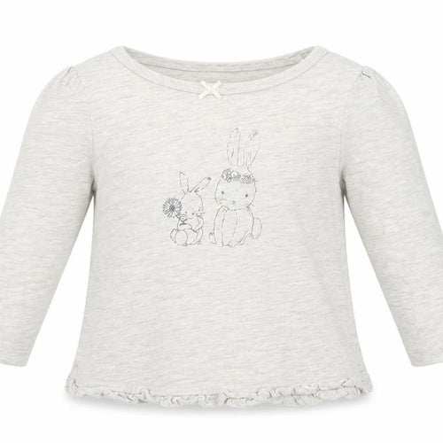 George Girls Grey  Cotton Basic T-Shirt Size 6-9 Months Round Neck