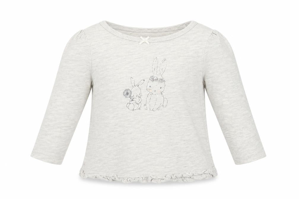George Girls Grey  Cotton Basic T-Shirt Size 6-9 Months Round Neck