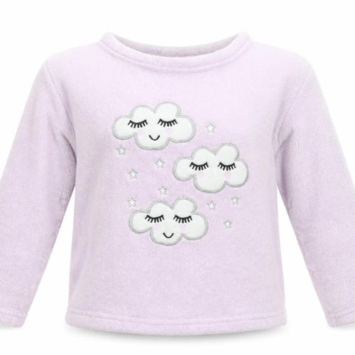 Selena Girl Girls Purple Solid Polyester Top Pyjama Top Size 9-10 Years  Pullover - Lilac Clouds & Stars