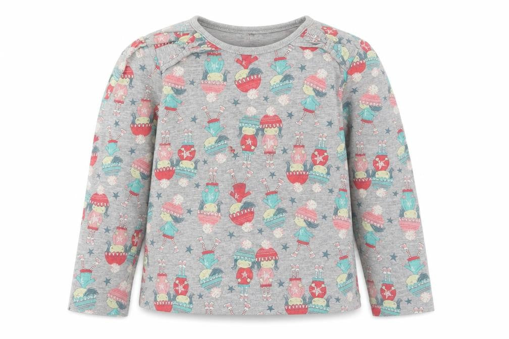 George Girls Grey  Cotton Basic T-Shirt Size 4-5 Years Round Neck Pullover - Girl Winter Fashion Friends