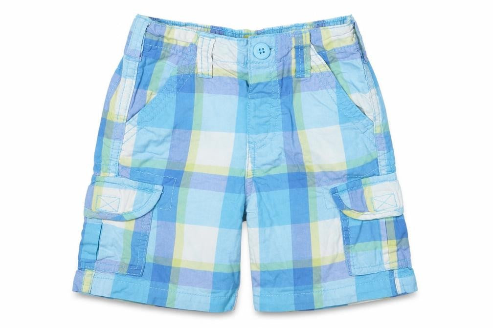 Early Days Boys Blue Check Cotton Cropped Trousers Size 12-18 Months  Button
