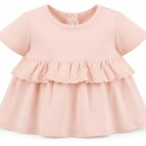 Tahari Girls Pink  Cotton A-Line  Size 2 Years  Round Neck Button