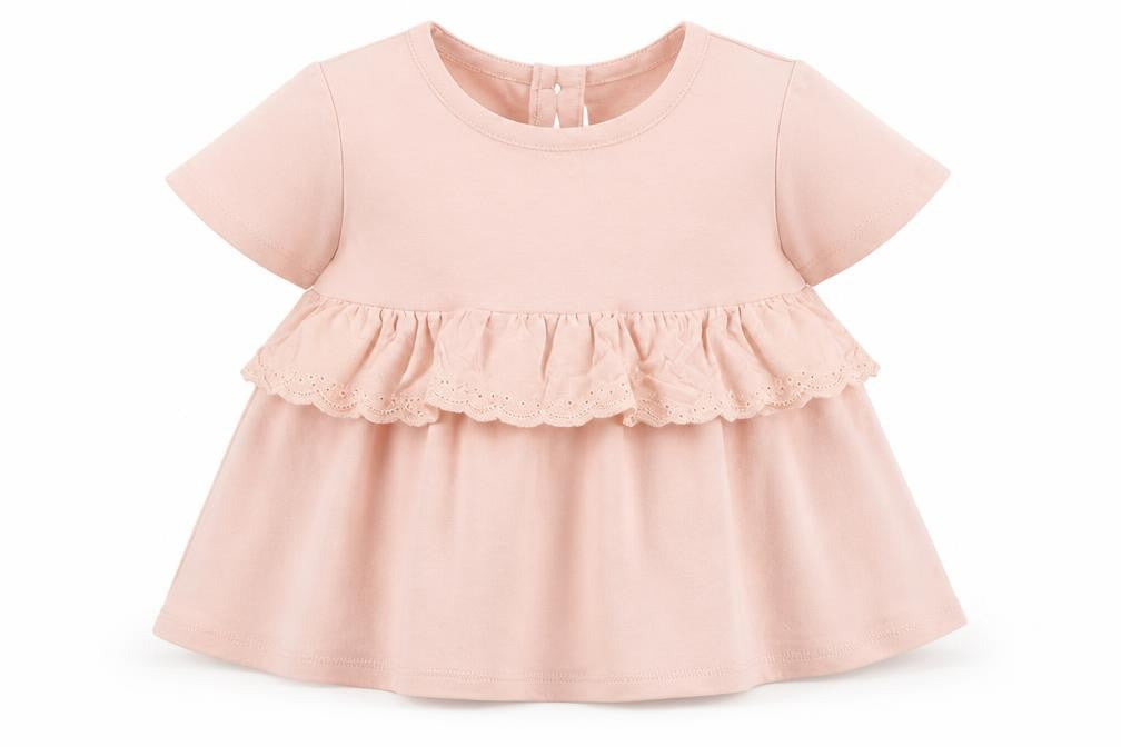 Tahari Girls Pink  Cotton A-Line  Size 2 Years  Round Neck Button