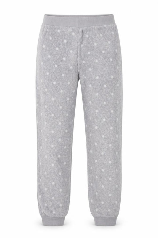 Front view of F&F girls’ grey polka dot polyester cami pyjama pants, size 8, years