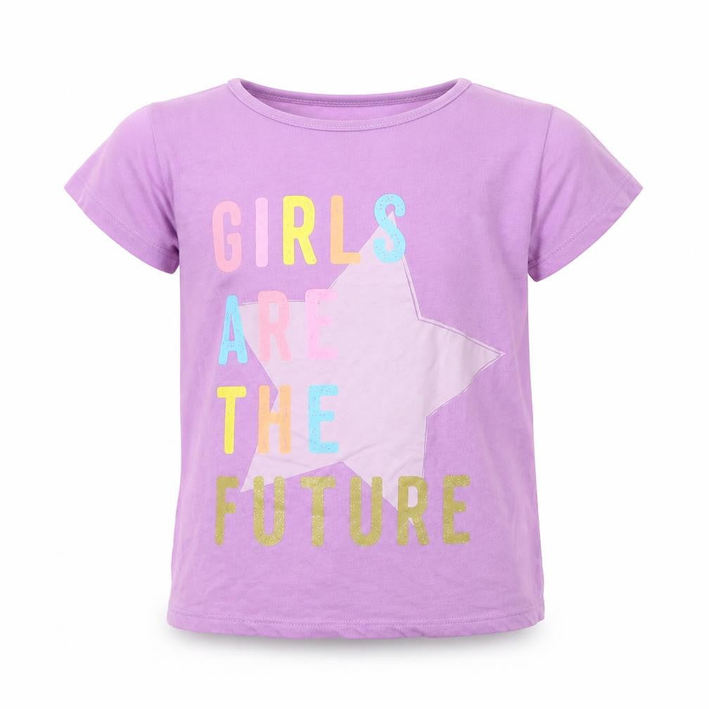 Angel  Girls Purple  Cotton Basic T-Shirt Size 4 Years Round Neck  - Girls are the future