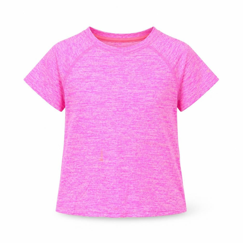 Front view of Soul luxe girls’ pink polyester basic t-shirt, size 4, years round neck
