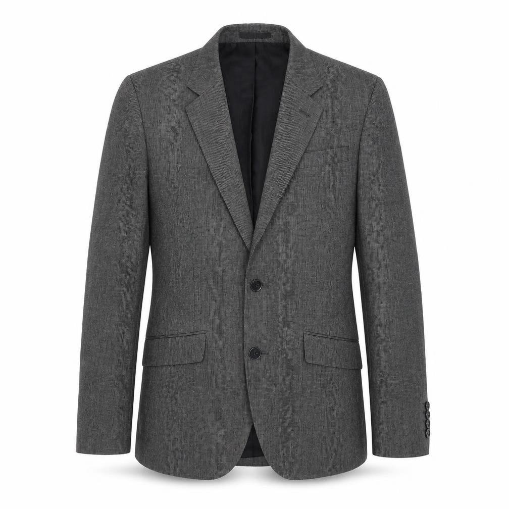 Front view of Cedarwood State men’s grey check polyester jacket blazer, size 36