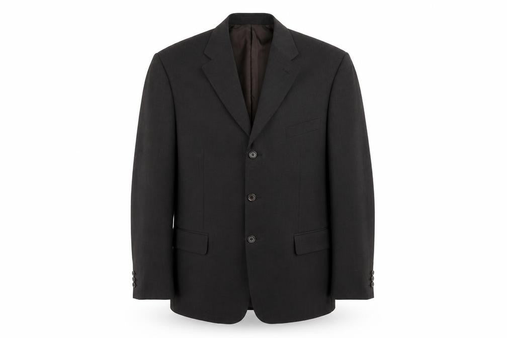 Front view of Greenwoods men’s brown polyester jacket blazer, size 44
