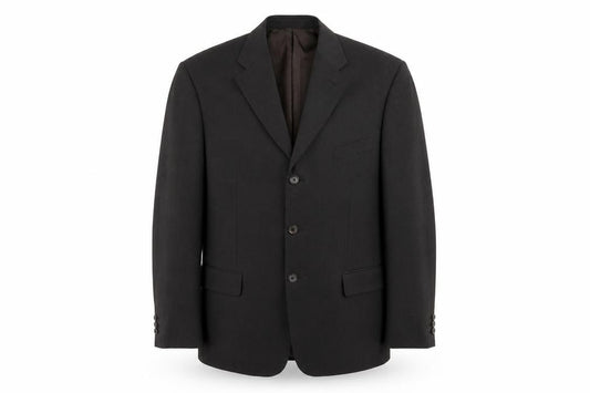 Front view of Greenwoods men’s brown polyester jacket blazer, size 44