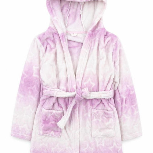 Matalan Girls Purple Spotted Polyester Top Robe Size 11 Years  Tie - Ombre