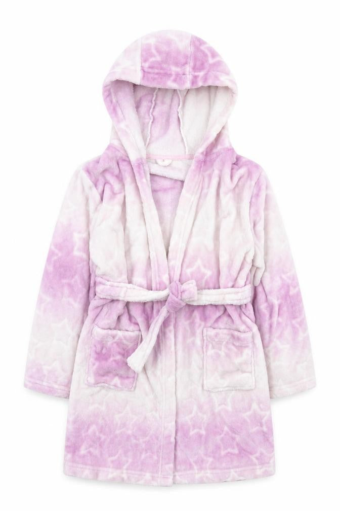 Matalan Girls Purple Spotted Polyester Top Robe Size 11 Years  Tie - Ombre