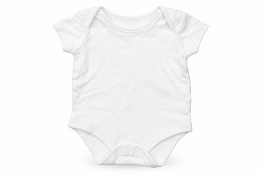 Front view of F&F Baby White Cotton Babygrow One-Piece Size Newborn Snap - 0-1 Months