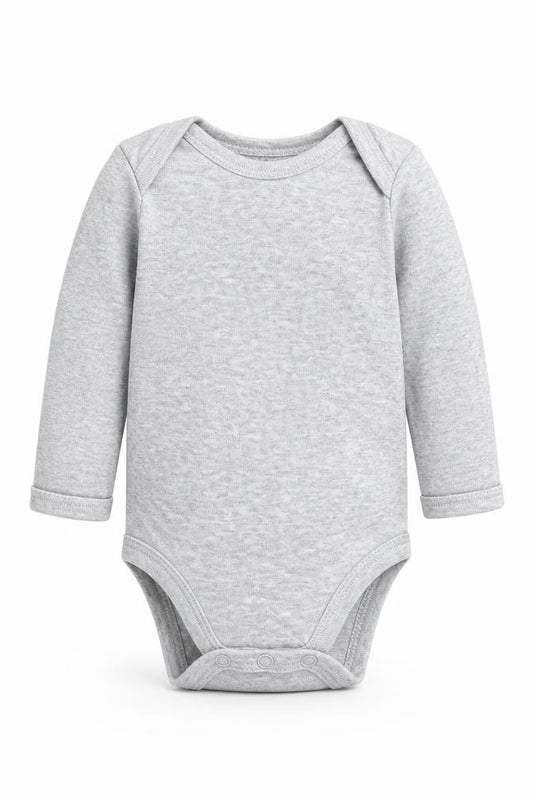 Front view of Carters Baby Grey Cotton Babygrow One-Piece Size Newborn