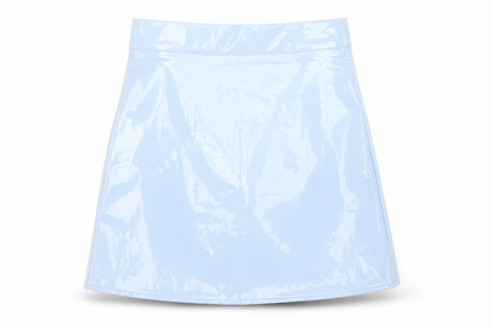 Front view of egrels women’s blue polyester a-line skirt, size S