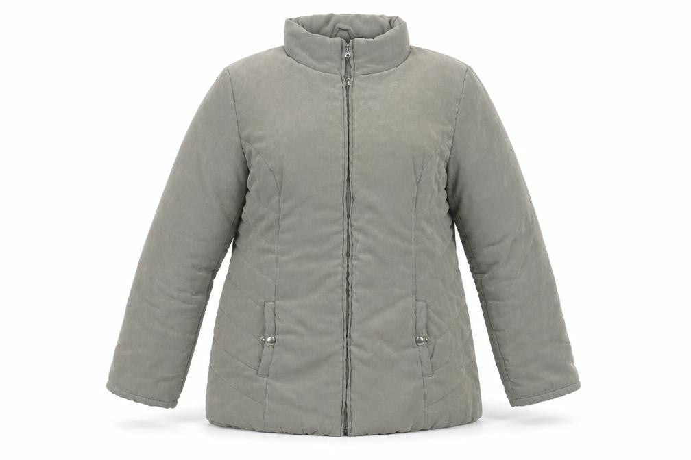Front view of BHS women’s green jacket coat, size UK 18, zip
