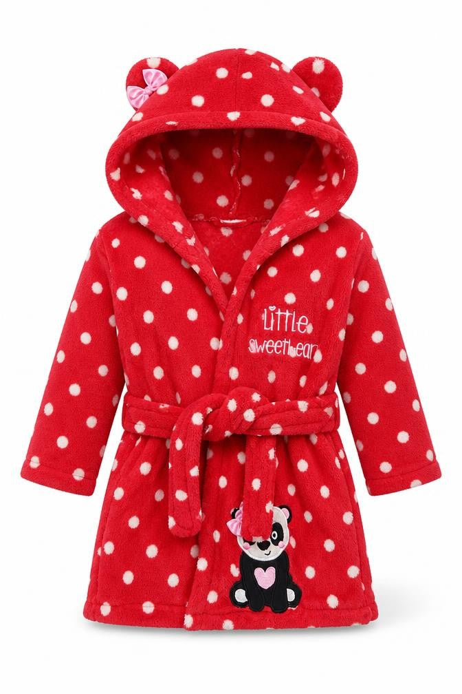 Peacocks Girls Red Polka Dot Polyester Kimono Robe Size 12-18 Months  Tie - Little Sweetheart Panda