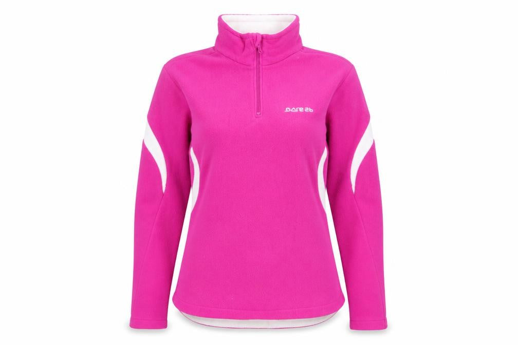 Front view of Dare 2b women’s pink jacket, size UK 6
