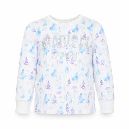 Front view of George girls’ multicoloured geometric polyester top pyjama top, size 4-5, years