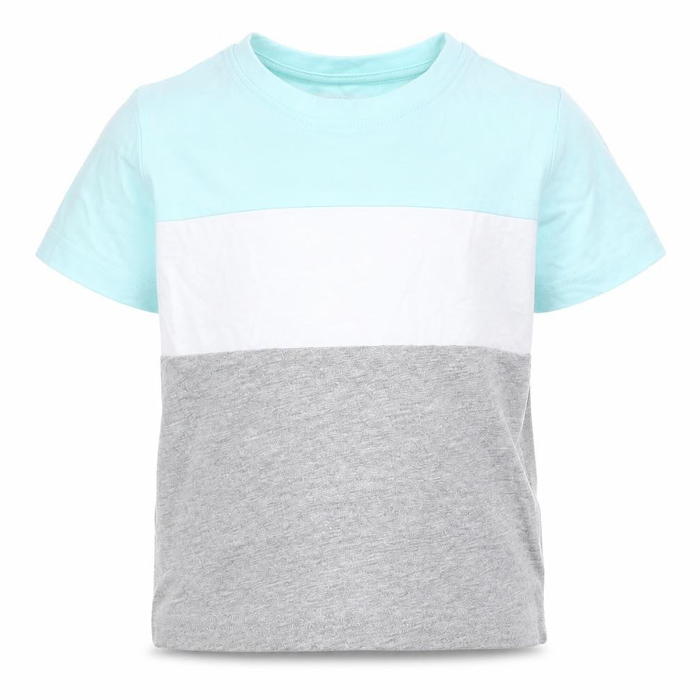 Primark Baby Green Colourblock Cotton Basic T-Shirt Size 18-24 Months Round Neck