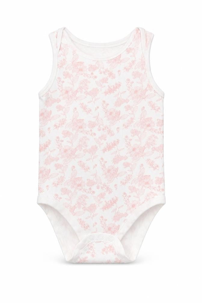 TU Baby White Floral Cotton Babygrow One-Piece Size 24 Months   - 24-36 months