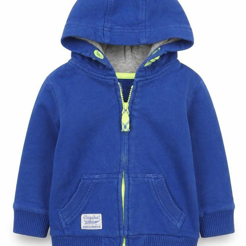 F&F Boys Blue  Cotton Full Zip Jumper Size 12-18 Months  Zip