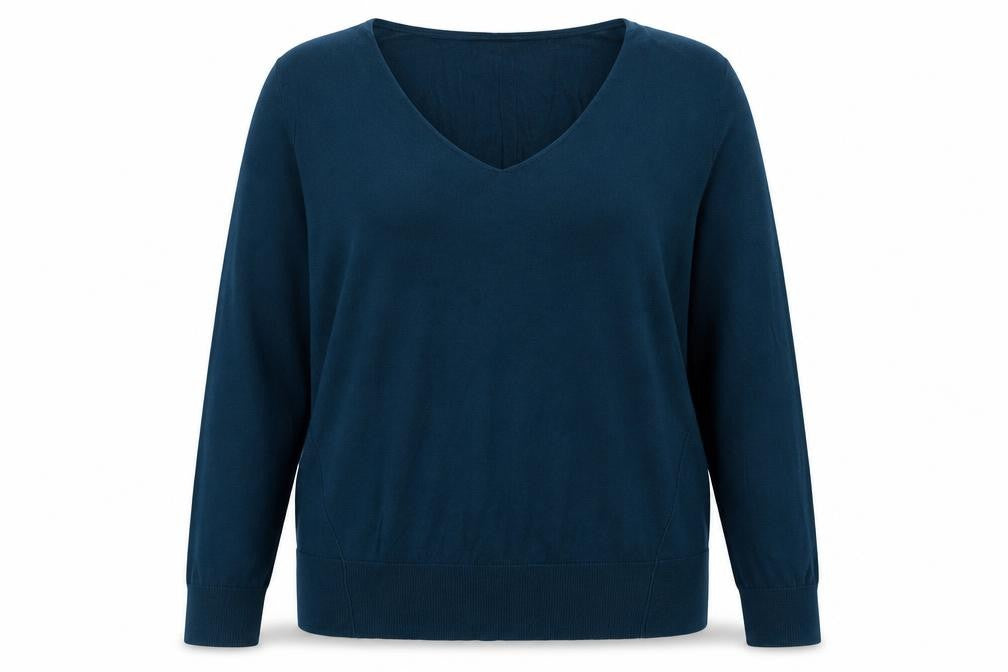 Front view of Next women’s green viscose pullover sweatshirt, size UK 16, pullover