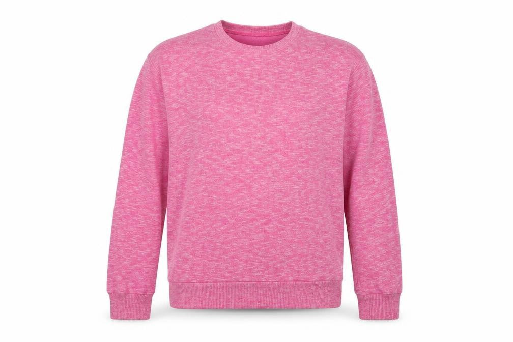 Front view of Bonds women’s pink cotton pullover sweatshirt, size S, pullover