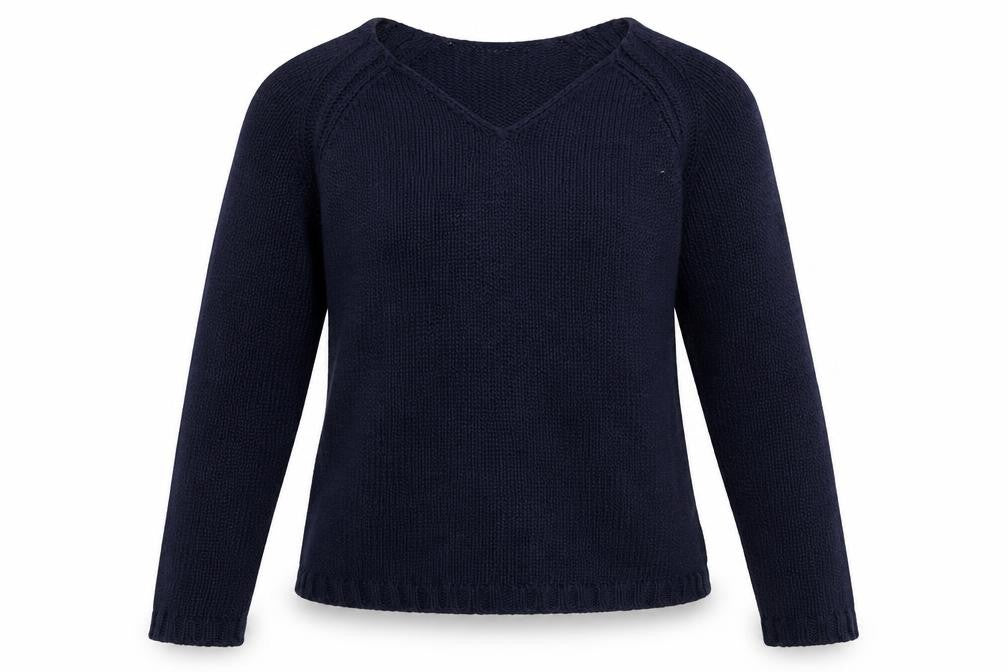 Front view of Avenue women’s blue acrylic pullover sweatshirt, size S, pullover
