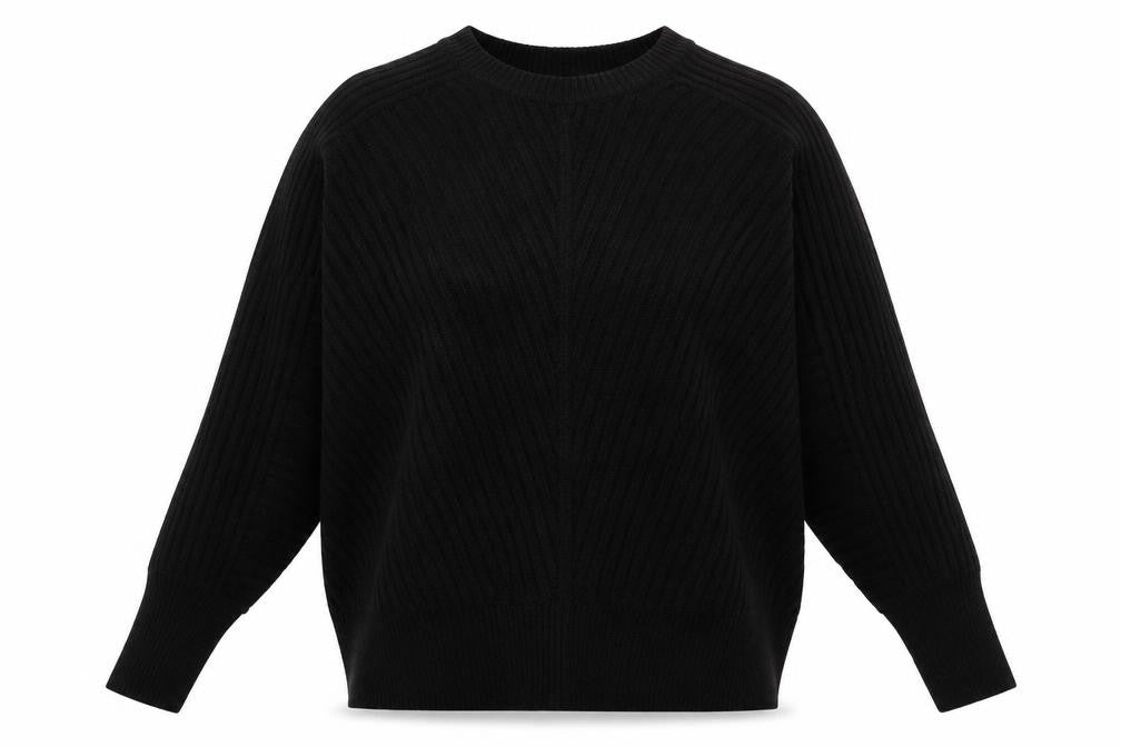 Front view of Dorothy Perkins women’s black acrylic pullover sweatshirt, size UK 10, pullover